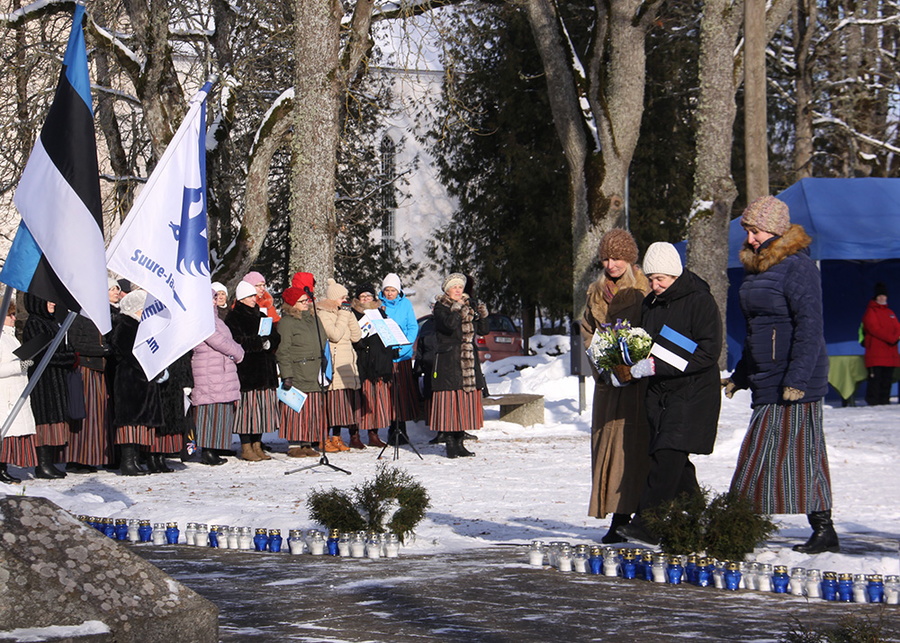 Eesti Vabariigi 100. aastapäeva pidulik aktus Suure-Jaanis Lembitu platsil.