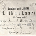 Suure-Jaani seltsi "Ilmatari" liikmekaart 1909. aastast