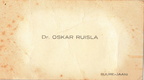 Dr. Oskar Ruisla nimekaart