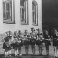Suure-Jaani keskkooli rahvatantsurühm Tallinnas Noorsoofestivalil 1958.a